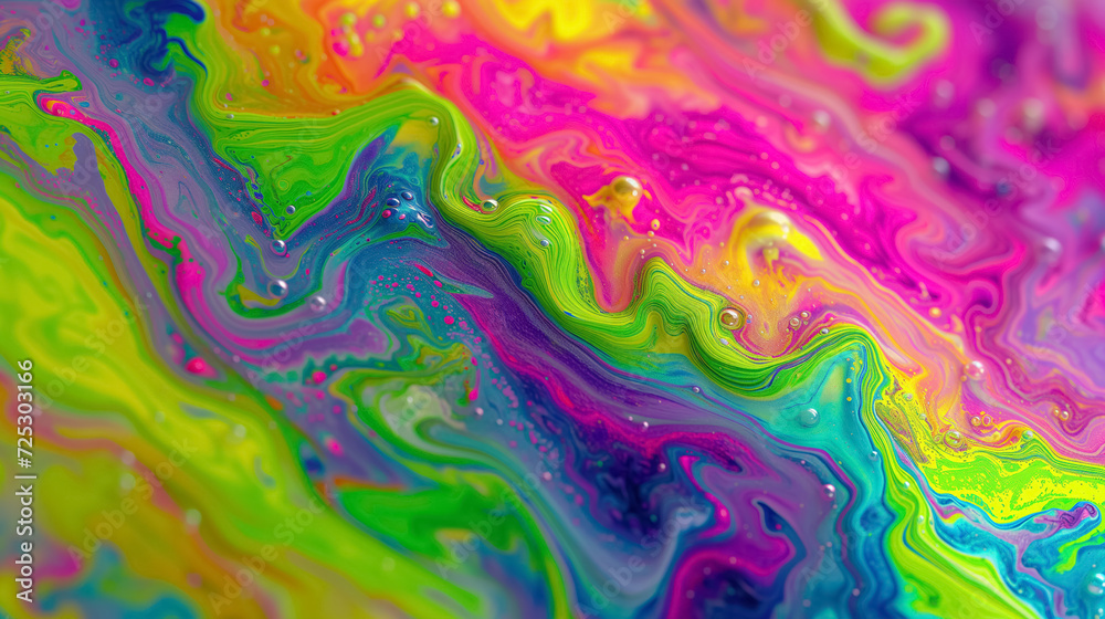 Swirling neon paint, a vibrant abstract pattern. Swirling neon paint, a vibrant abstract pattern.