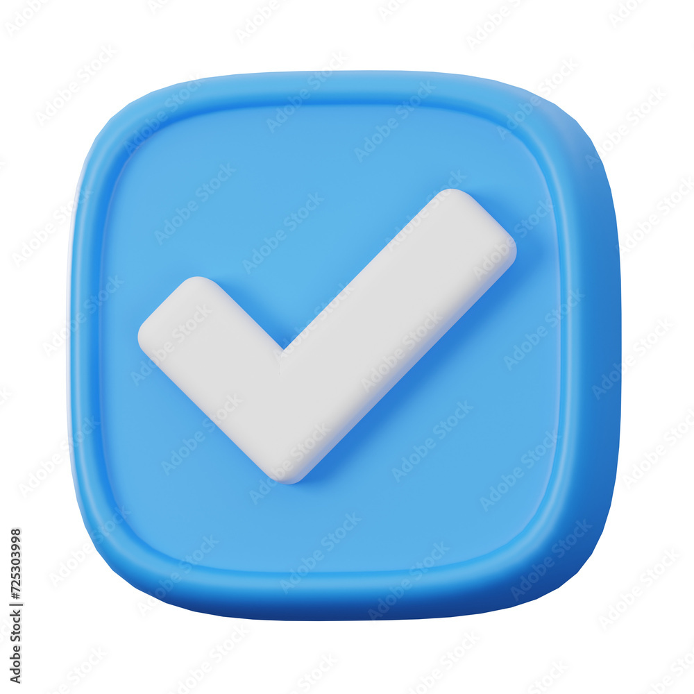 3D Button Check Icon 3D Button Check Icon