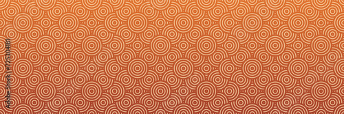 Orange Asian Circle Seamless Pattern, Traditional Rounded Mandala Background, Asian and Arabic Inspired Vector