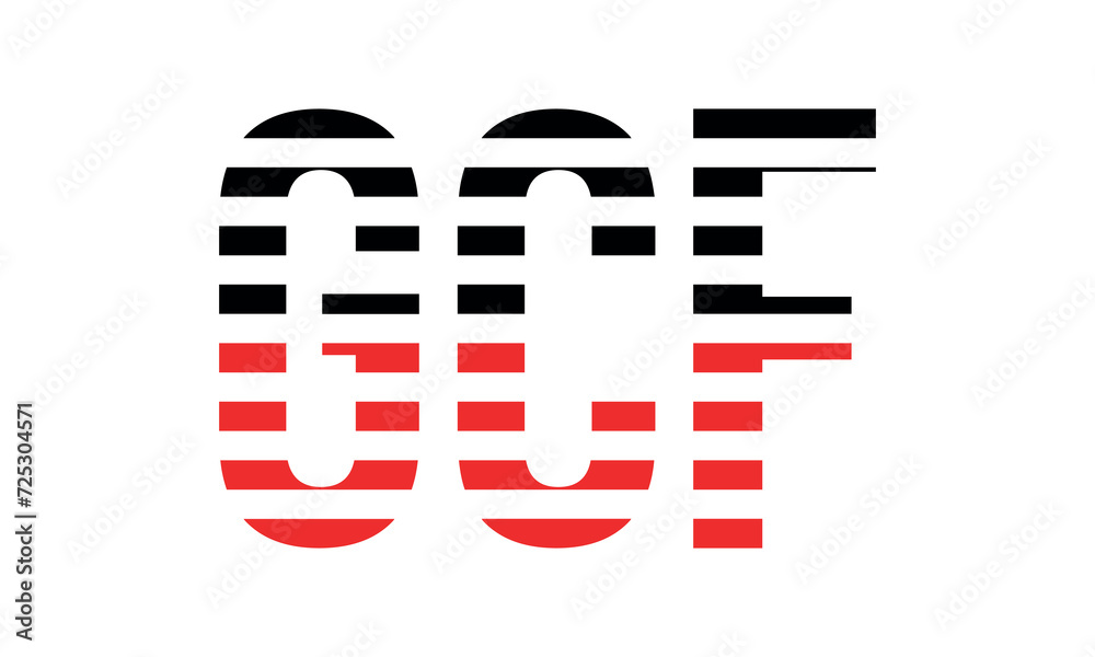 GCF three initial letter iconic line negative space minimal logo design ...