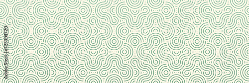 Organic White and Green Waves  Natural Seamless Pattern for Asian Traditional Vintage Fabric