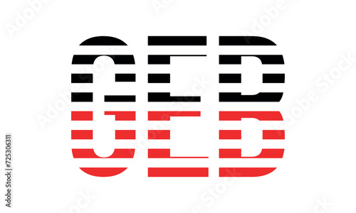 GEB three initial letter iconic line negative space minimal logo design vector template. monogram, abstract, wordmark, business, typography, minimalist, brand, company, flat, modern, unique, simple
