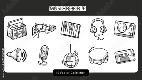 Hand Drawn Music Doodle Set