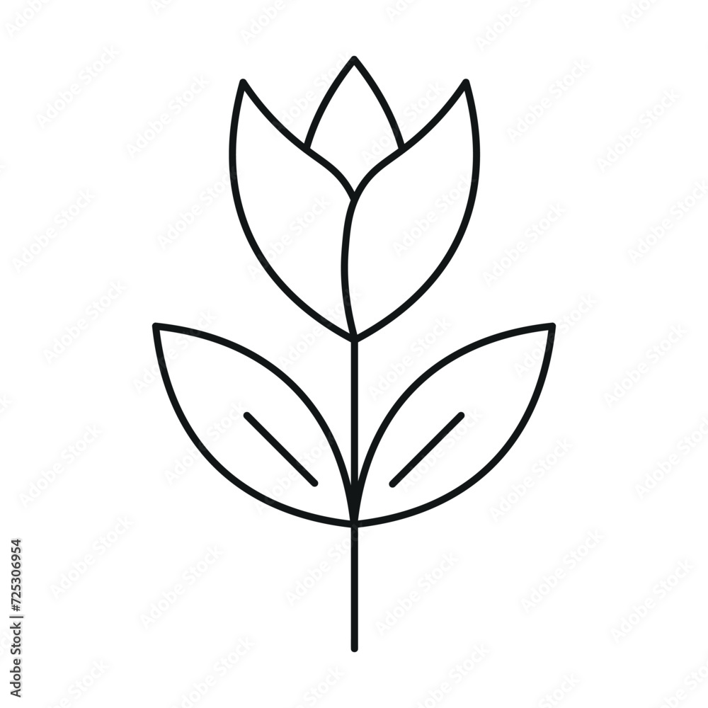 Easter Tulip Outline Icon