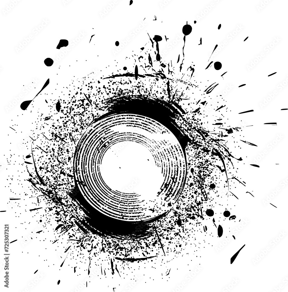 Künstlerisches Kreis Vektor Design Element- Tintenspritzer - Kleckse Platsch - Flüssigkeit, Spritzer - Tinte Flecken abstrakt