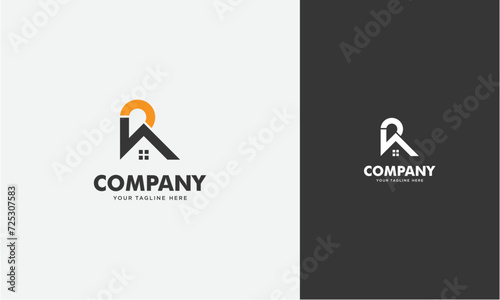 Creative home location logo line art style,Home location with house and map marker logo Design, Minimalist Logos Designs