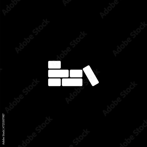  Brick wall icon isolated on dark background
