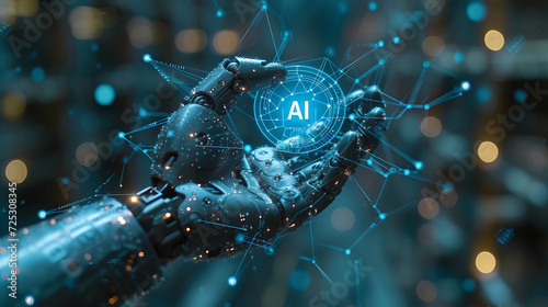 AI, Machine learning background, Science and artificial intelligence technology, innovation and futuristic generative AI