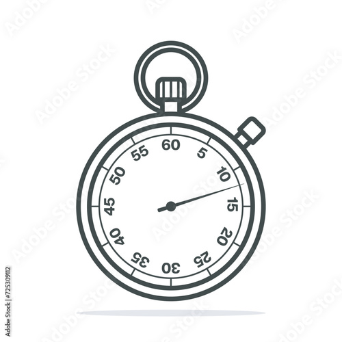 Stopwatch timer cartoon icon illustration.