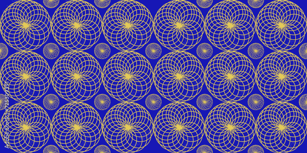 Patrón geométrico de circulo sin fisuras para diseño. Vector de curvas y círculos abstractos o étnicos.