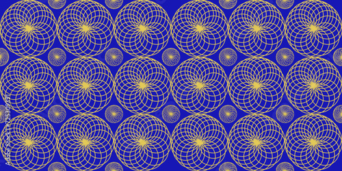 Patrón geométrico de circulo sin fisuras para diseño. Vector de curvas y círculos abstractos o étnicos.