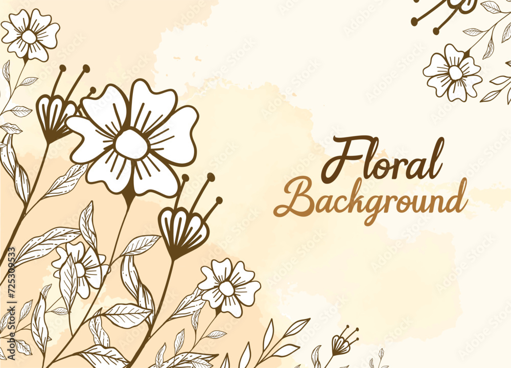 hand drawn botanical floral background design