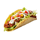 Mexican Taco isolated on transparent background, Generative ai