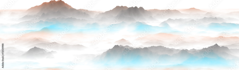 mountains and clouds