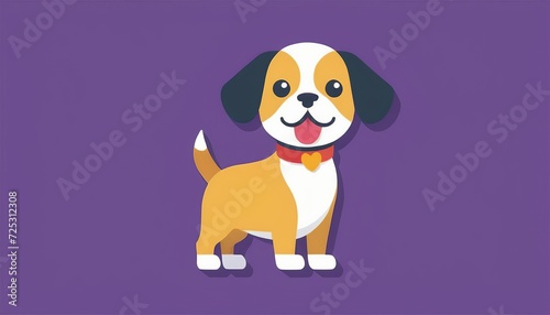 Artistic Vector Illustration of Toy Dog Icon with Shadow