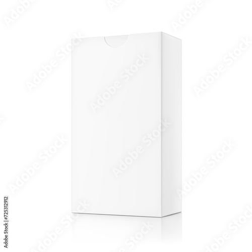 Universal blank cardboard box mockup for stick packaging. Vector illustration isolated on white background. Can be use for template your design, presentation. EPS10.