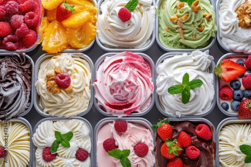 Gelato Galore: Italy's Sweet Frozen Delights, Flat lay view