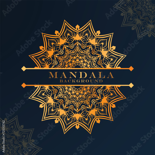 Seamless golden Mandala design template. Gold illustration decoration.