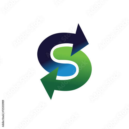 Free Download combination of arrow logo with letter s - GFXLoad