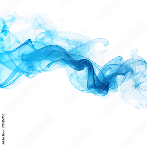 A blue abstract smoke isolated  on transparent png. © Feecat