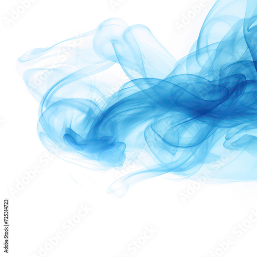 A blue abstract smoke isolated on transparent png.