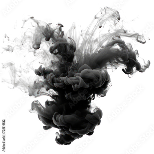 Abstract back ang gray smoke cloud on transparent png. 