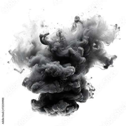 Abstract back ang gray smoke cloud on transparent png.

