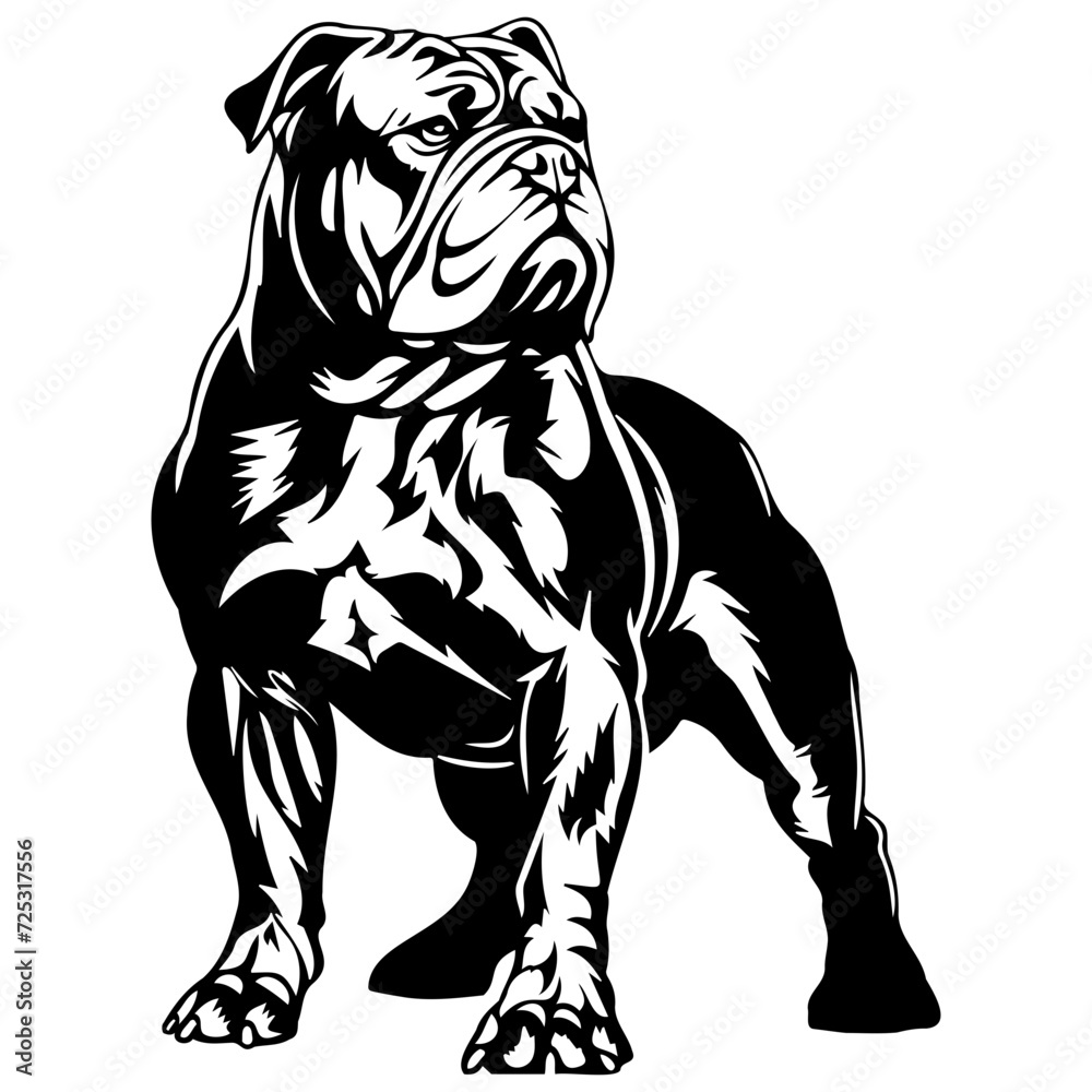 bulldog icon illustration, bulldog silhouette logo svg vector