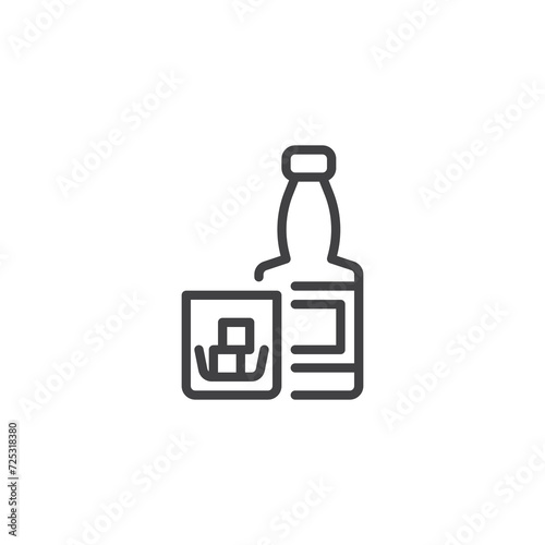 Irish Whiskey Bottle line icon