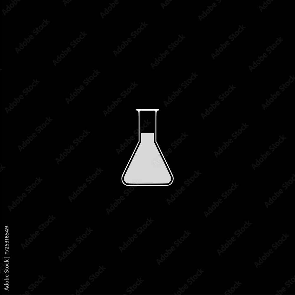 Lab flask icon isolated on dark background Lab flask icon isolated on dark background