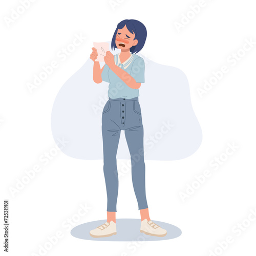 healthcare concept. woman sneezing with precautionary measures indoors .