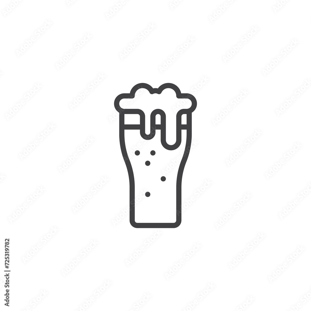 Pint of beer line icon