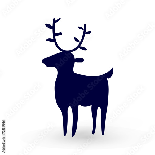 silhouette of a deer isolated on white background for design tasks typography design vector illustration