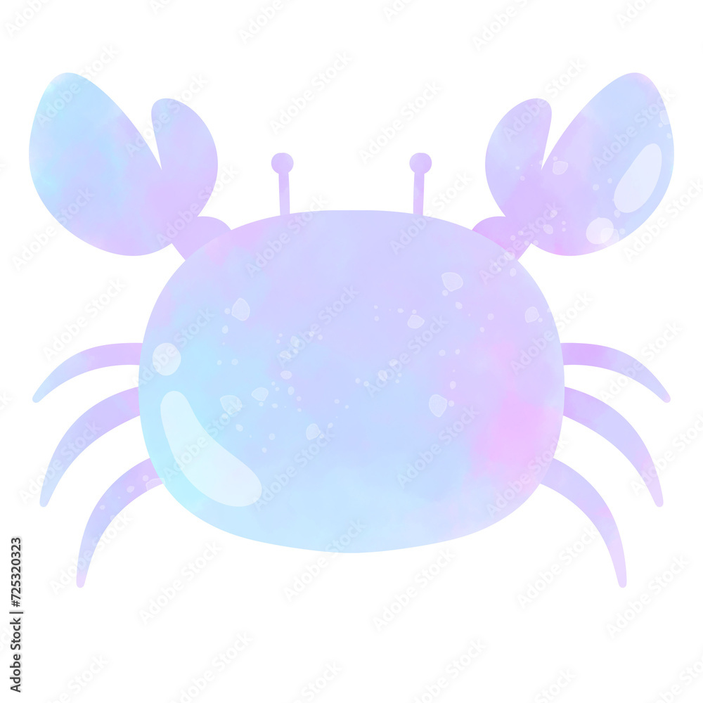 crab sea Animals Ocean Underwater Cute pastel Watercolor Clipart crab sea Animals Ocean Underwater Cute pastel Watercolor Clipart