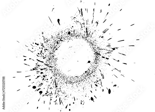 Künstlerisches Kreis Vektor Design Element- Tintenspritzer - Kleckse Platsch - Flüssigkeit, Spritzer - Tinte Flecken abstrakt