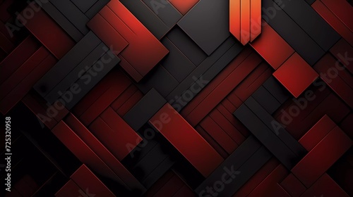 Black and dark red background, Geometric pattern. generative ai photo
