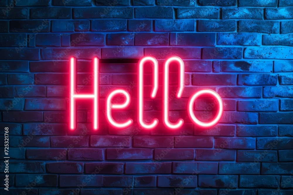 Neon sign saying Hello Neon sign saying Hello