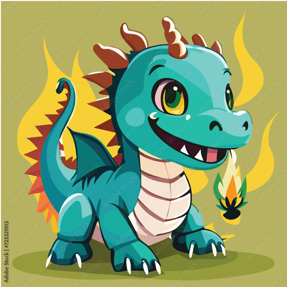 Obraz premium Cute baby dragon