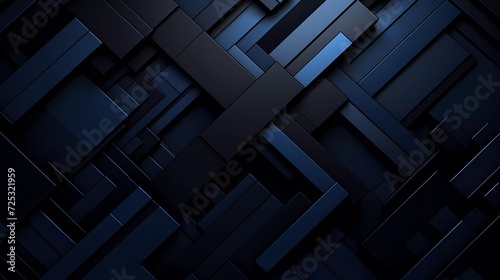 Black and dark blue background, Geometric pattern. generative ai