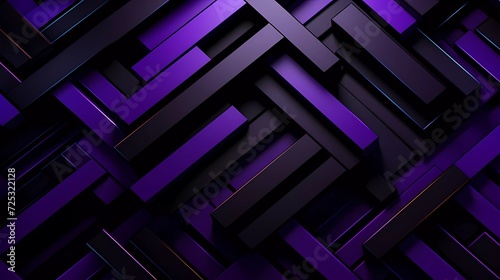 Black and purple background, Geometric pattern. generative ai