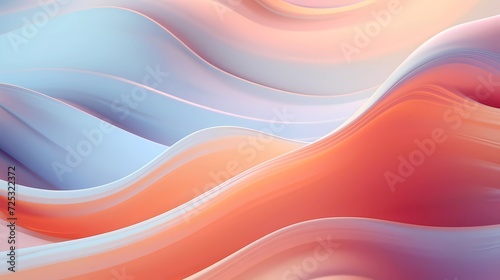 3d abstract background with wavy light colors. generative ai