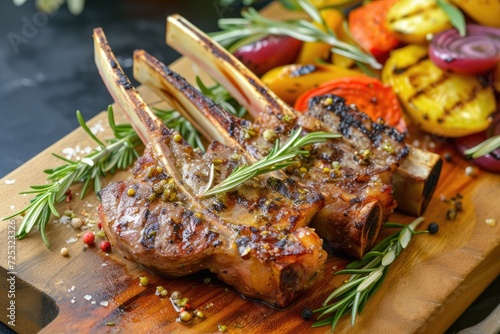 Grilled rack of lamb with Sauté vegetables