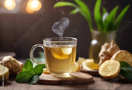 AI generated illustration of a cup of ginger tea