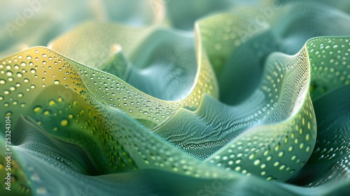 Tranquil Tides: Wavy aloe vera leaf captured in soothing macro, with calming rhythms.