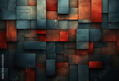 Abstract background with grey and red squares. Created with Ai