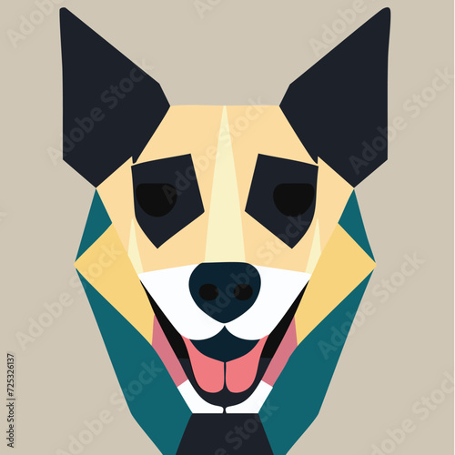 Geometric dog face with minimal details