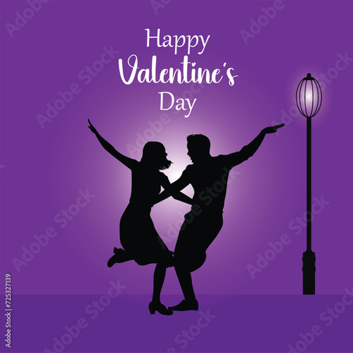 Happy Valentine's Day Couple Dance Party Social media Post