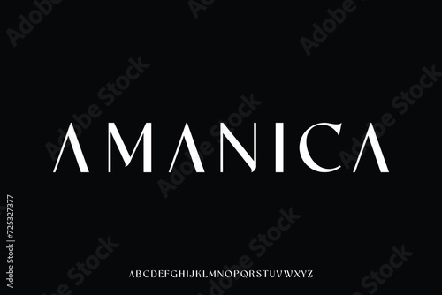 Luxury minimalist alphabet display font vector. Elegant typeface