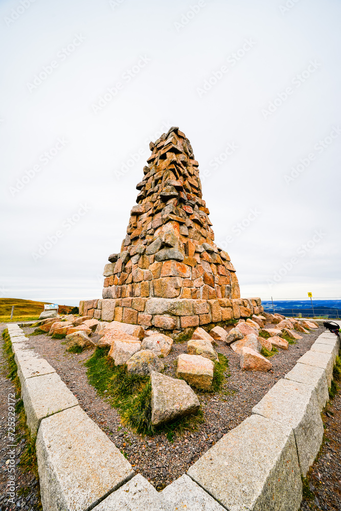 Fototapeta premium Bismarck monument on the Feldberg in the Black Forest. Landmark on the highest point of the Seebuck.