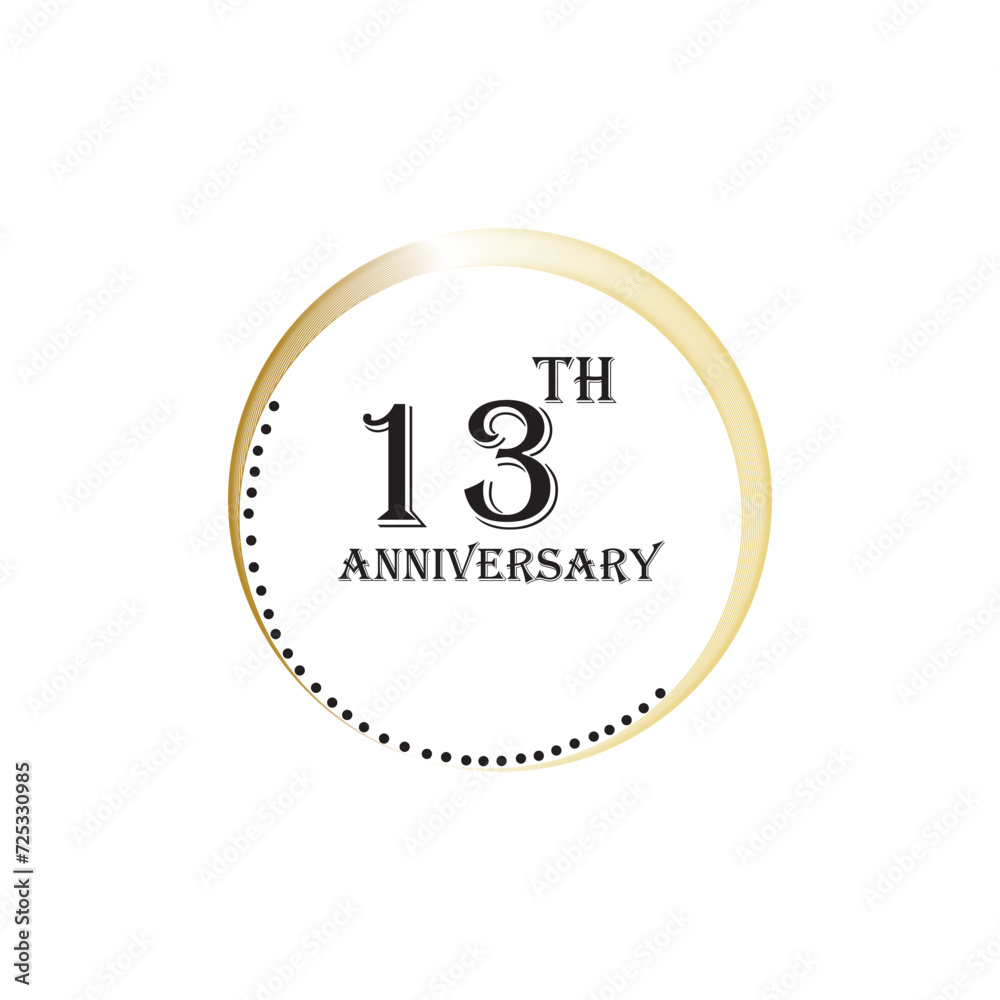 13th anniversary design with gradient 13th anniversary design with gradient